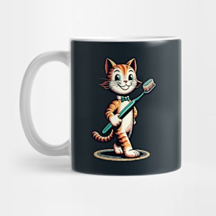 Cat carrying toothbrush Mug